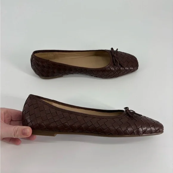 NWOT Bernardo x Anthropologie Gwynn Chocolate Woven Flats - Picture 2 of 10